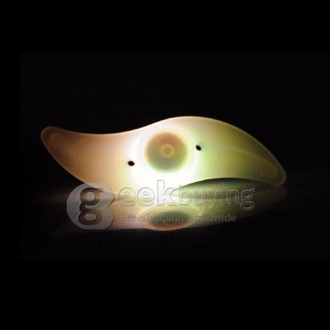 S-Shape Bicycle Steel Wire Light Wiilow Leaf Shaped Frog Lamp - RGB