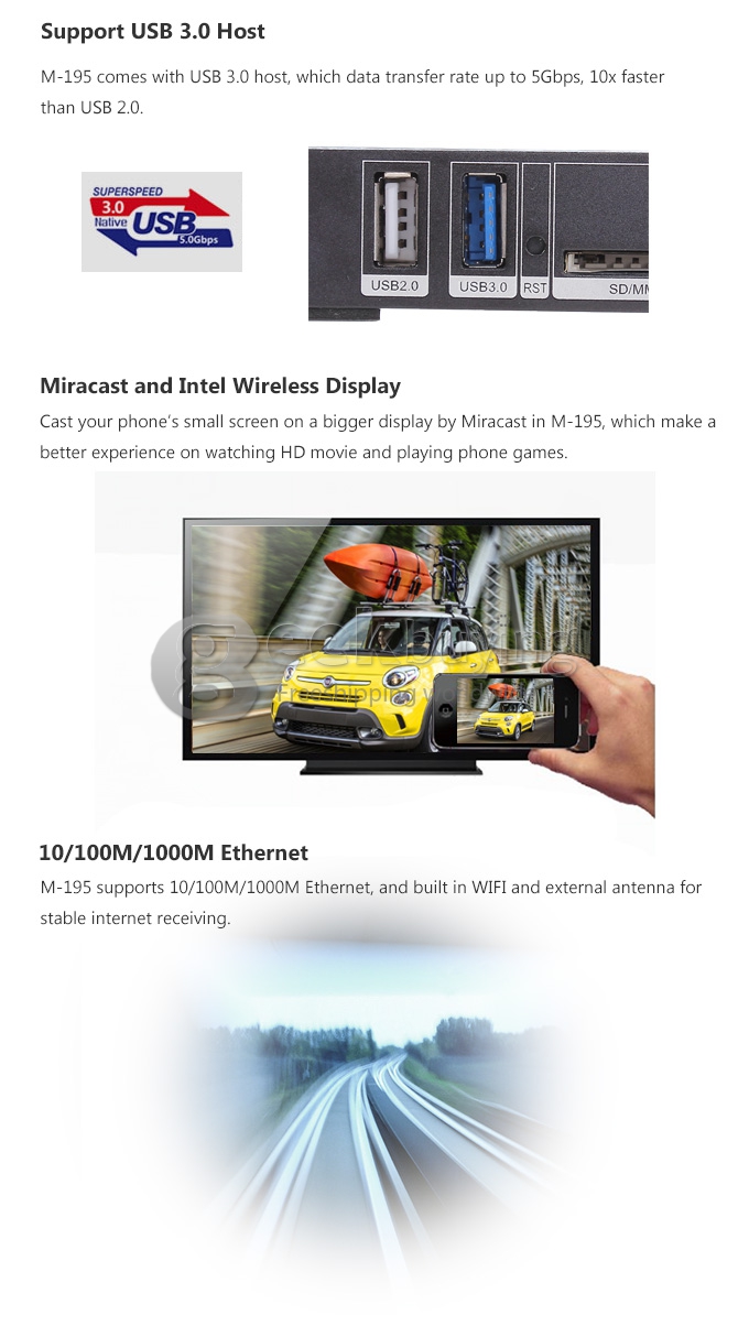 Bundle M-195 Realtek RTD1195 Android 4.4 TV Box + Tronsmart TSM01 English Version Air Mouse