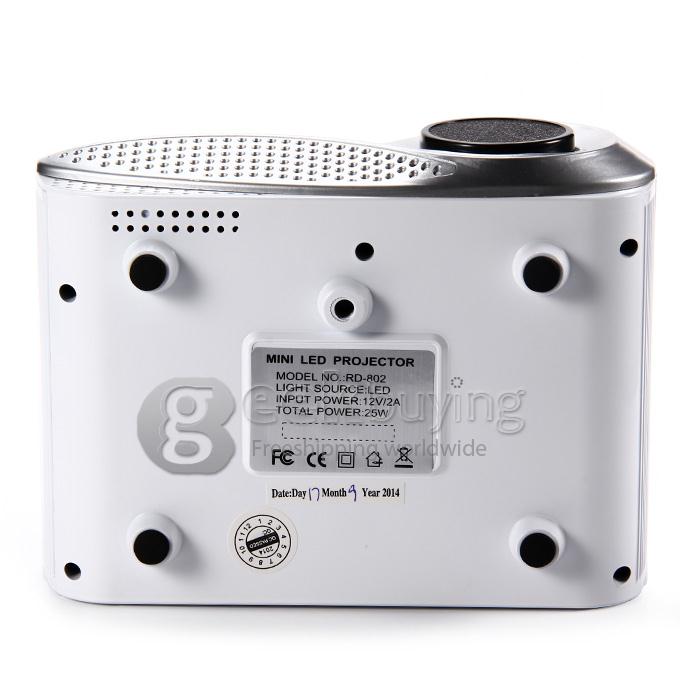 LZ-H60 High Definition 1080P 25W 60LM LCD Home LED Projector Support HDMI VGA USB - White