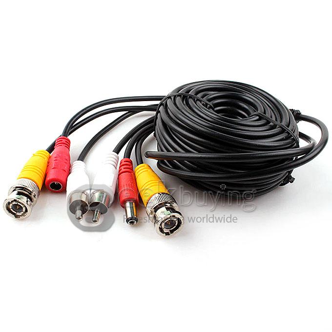 BNC 10M BNC Power Video Audio Plug and Play Extension Cable for CCTV Camera - Black
