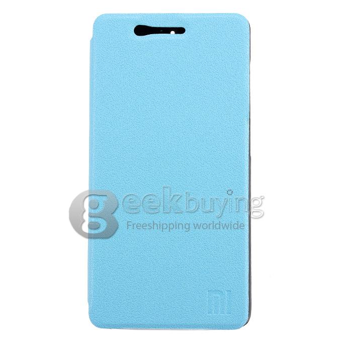 High Quality Protective Cover Flip Stand Leather Case for Xiaomi Mi4 M4 - Blue