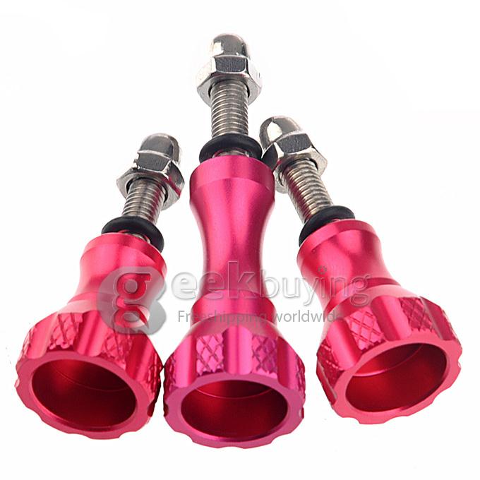 High Quality & Precision CNC Machining Thumb Knob Aluminum Alloy Bolt Nut Screw Kit For Gopro Hero 3+ / 3 / 2 / 1 - Red