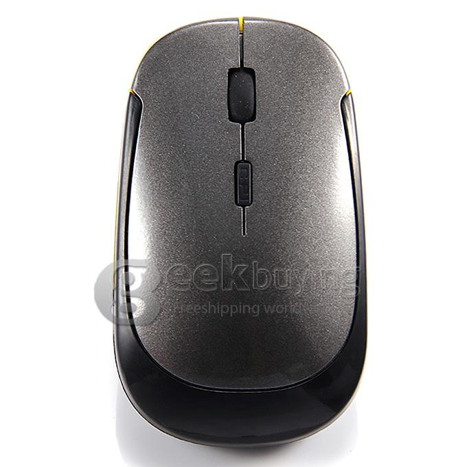Ultra Slim Portable Wireless 2.4GHz 800 / 1600 DPI USB Optical Mouse for Windows XP/Vista/Win 7/Mac - Gray
