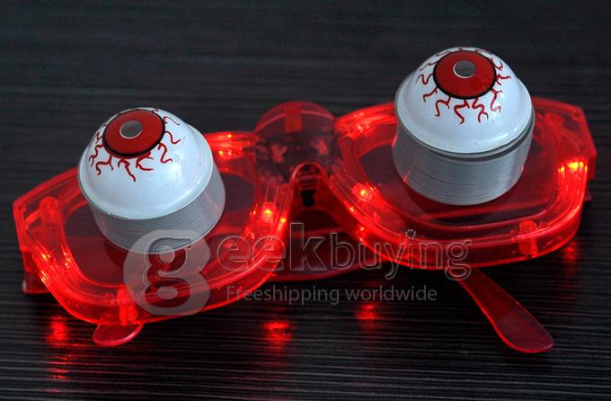 6-LED Flashing Bobble Eye Ball Glasses for Halloween (Color Assorted)