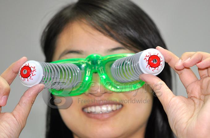 6-LED Flashing Bobble Eye Ball Glasses for Halloween (Color Assorted)