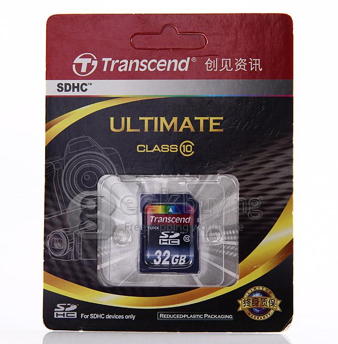 Transcend Class 10 32GB SDHC Secure Digital Memory Storage Card for Camera DVR GPS Video Recorder