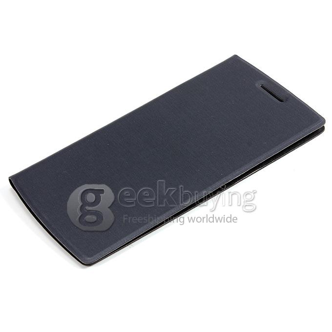 New View Style Protective PU Leather Hard Case Cover Shell for MIJUE M580 - Black