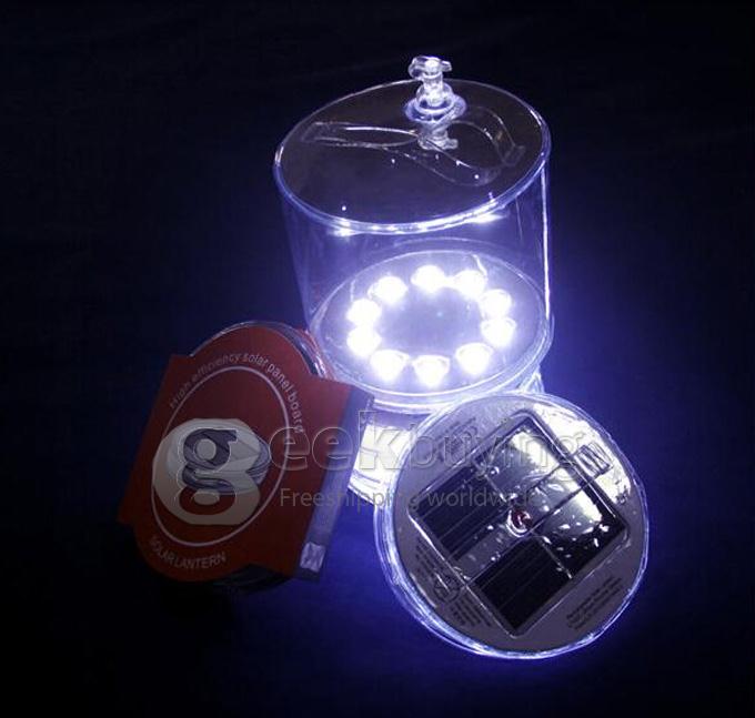 High Efficiency Environmental Inflatable Solar Lantern Lamp with 10 LEDs for Outdoor Camping