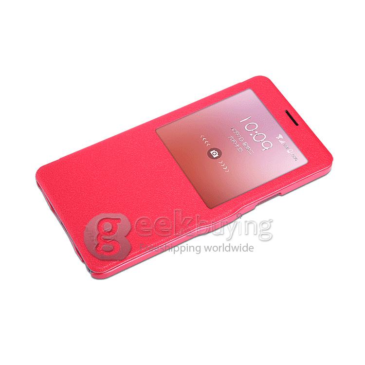Nillkin Fresh Series Polycarbonate Flip Stand Leather Case for SAMSUNG Galaxy NOTE4/N9100 - Red