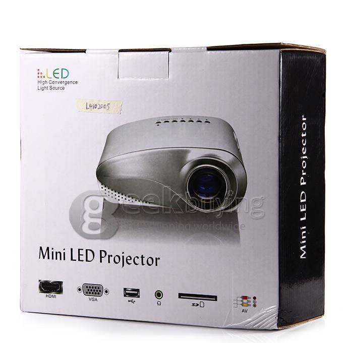 LZ-H60 High Definition 1080P 25W 60LM LCD Home LED Projector Support HDMI VGA USB - White
