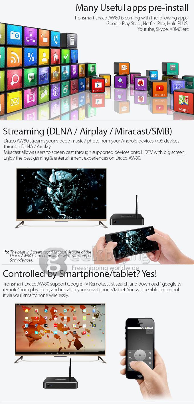 Tronsmart Draco AW80 Meta Allwinner A80 Octa Core Android 4.4 Mini TV Box 2G/16G 2.4G/5G WIFI 802.11AC H.265 Bluetooth SATA OTA DLNA