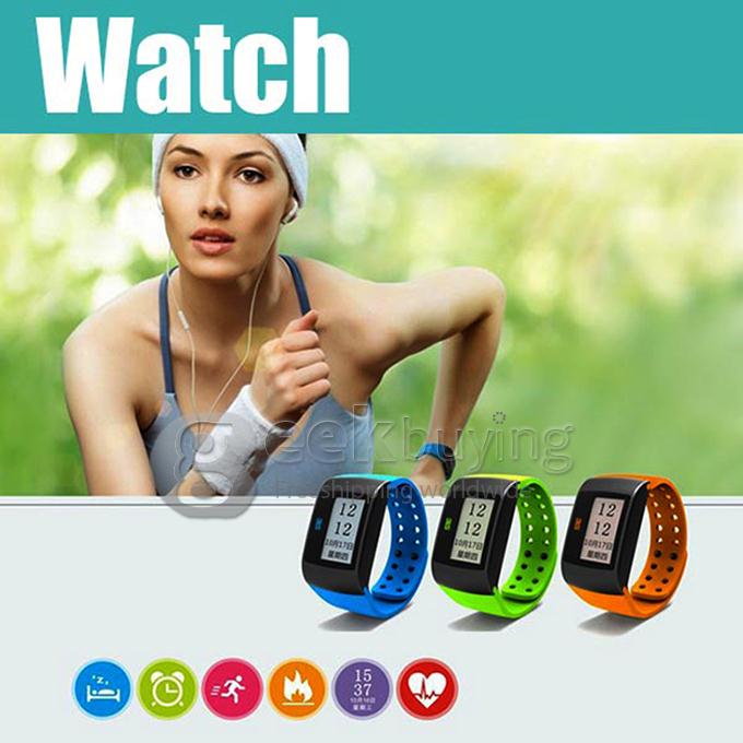 MU1 Sports Smart LCD Bracelet Watch Sleeping Moniton Health Wristband for Men Women - Blue