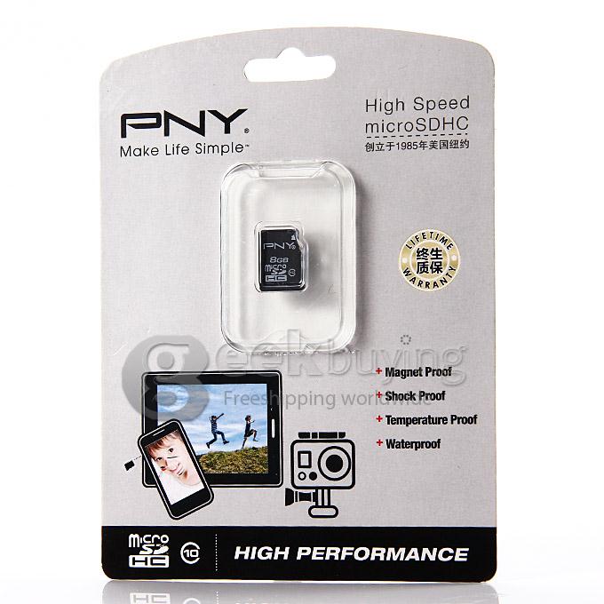 PNY Class 10 High Speed 8GB TF Card Micro SDHC SD TransFlash TF Memory Storage Card