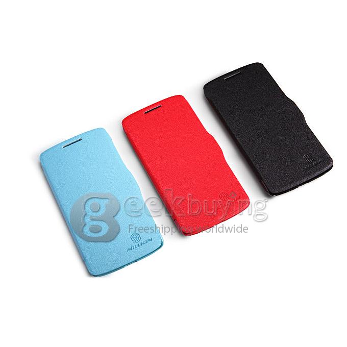 Nillkin Fresh Series PolyCarbonate Flip Stand Leather Case for Lenovo S820 - Red