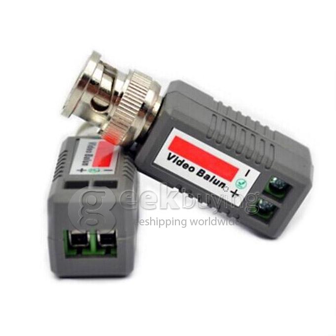 LLT-202E 1 Channel Twisted CAT5 to BNC Passive Video & Power Balun Transceiver for CCTV Camera UTP Video Balun