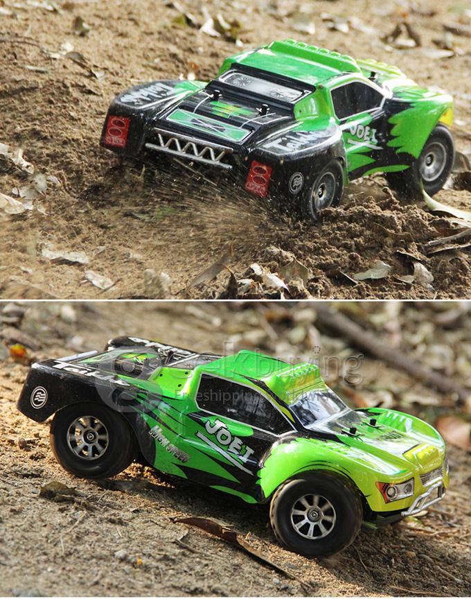 Wltoys A969 1:18 Scale 2.4GHz 4WD High Speed Electric Remote Control Car Short Course Stunt Off-road RC Truck - Green