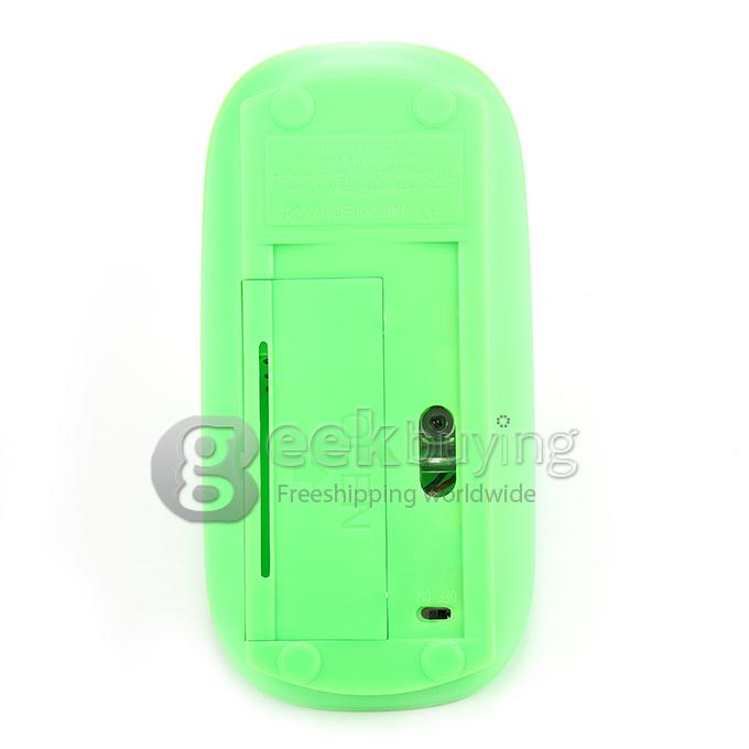 Ultra Slim Wireless USB 2.4GHz Optical Mouse Mice 800 / 1600 DPI Support Mac OS/Windows - Green