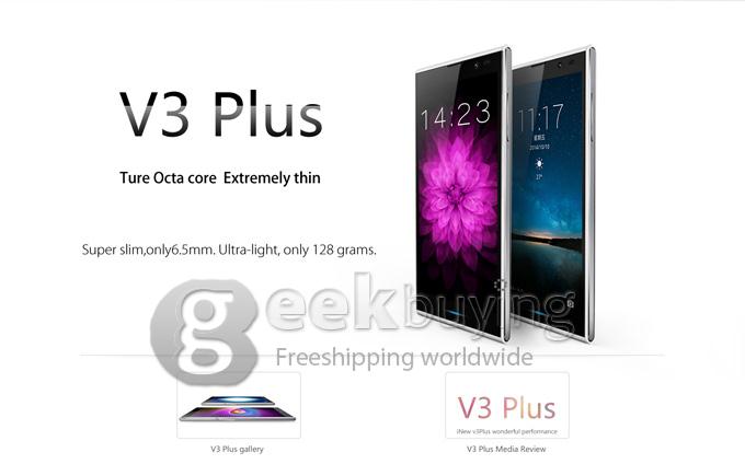 iNew V3 Plus 5.0 inch MTK6592 Octa Core 1.4GHz Smartphone Android 4.4 OS 2GB+16GB 13.0MP+5.0MP GPS OTG 3G - Black