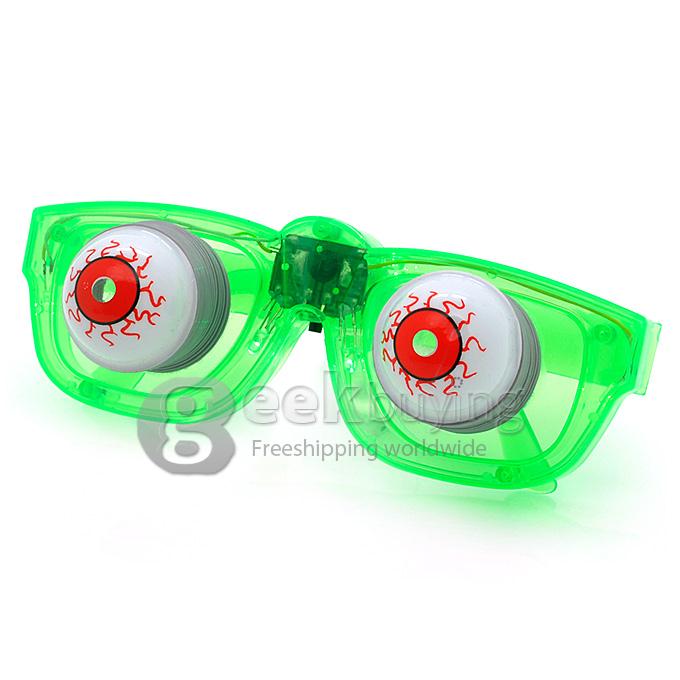 6-LED Flashing Bobble Eye Ball Glasses for Halloween (Color Assorted)