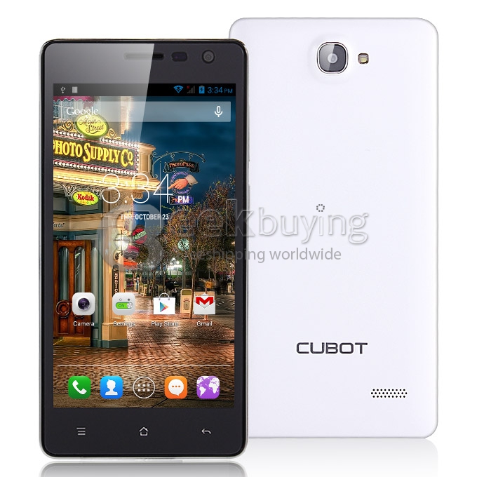 Cubot S168 MTK6582 Quad Core 1.3GHz Smartphone 5.0 inch Android 4.4 1GB RAM 8GB ROM WiFi GPS 3G QHD IPS - White