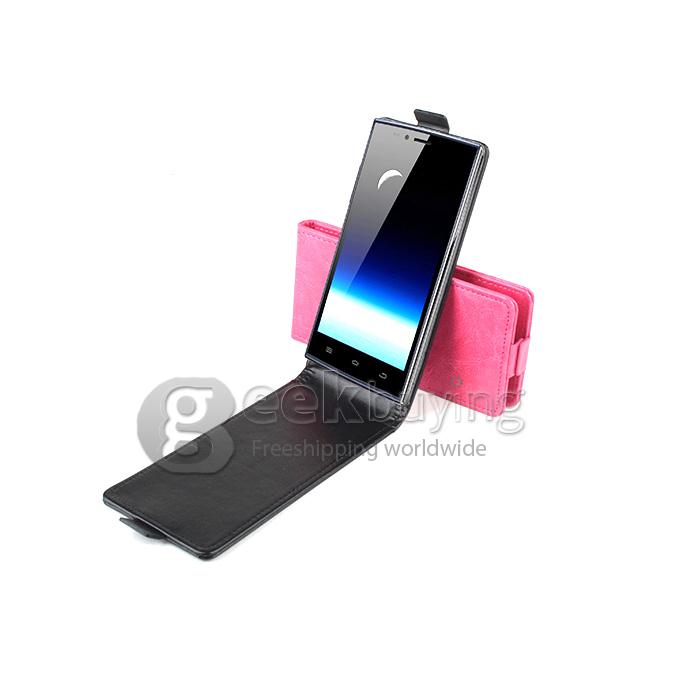 Protective PU Leather Hard Case Up & Down Filp Cover Shell for THL L969 - Rose