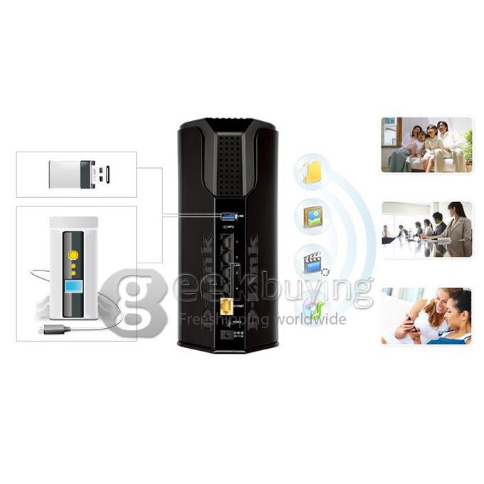 D-Link DIR-868L Wireless 1750Mbps 802.11ac Cloud App-enable Smart Wifi Router 2.4G/5G Dual Band Gigabit Modem - Black