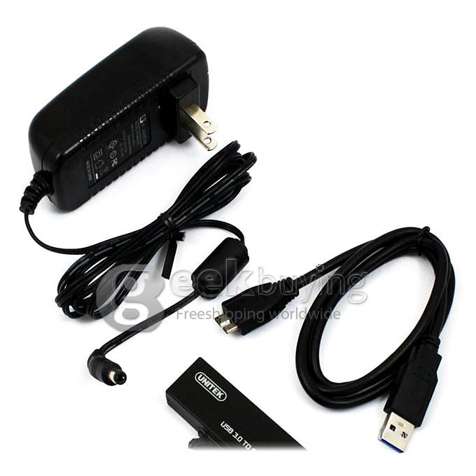 UNITEK Y-1039 Mini USB 3.0 to SATA Hard Disk Drive HDD Converter Adapter (12V 2A) - Black