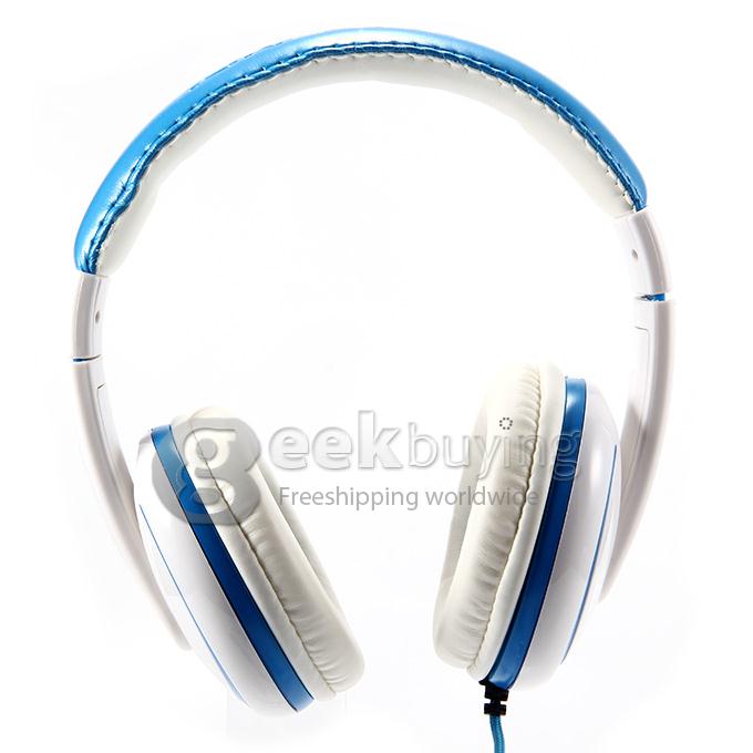 OVLENG A1 3.5mm Super Bass Stereo Headphone Headset with Mic for Phone Tablet PC iPod iPhone iPad - Blue