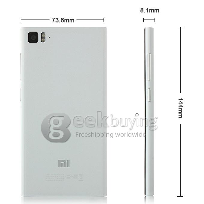 Xiaomi Mi3 5.0Inch FHD Snapdragon MSM8274AB Smartphone MIUI V5 2GB+16GB 13.0MP+2.0MP 3G/GPS/OTG/NFC/Glove Mode IPS -White