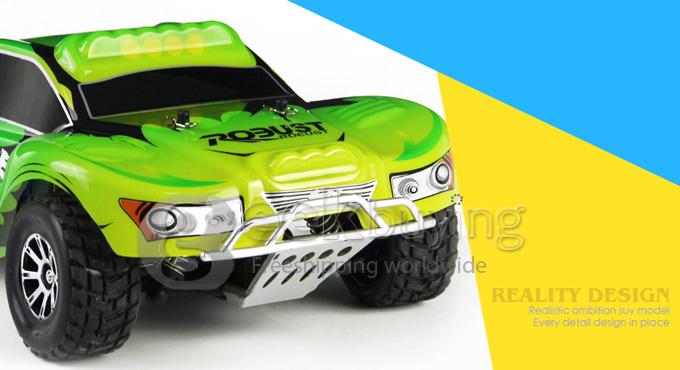 Wltoys A969 1:18 Scale 2.4GHz 4WD High Speed Electric Remote Control Car Short Course Stunt Off-road RC Truck - Green