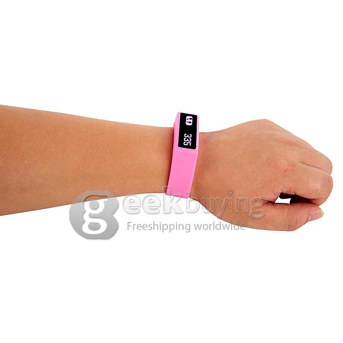 LC Healthy Smart Anti-Theft Sport Bluetooth 4.0 Wrist Band Bracelet Hand Ring for Android IOS - Pink