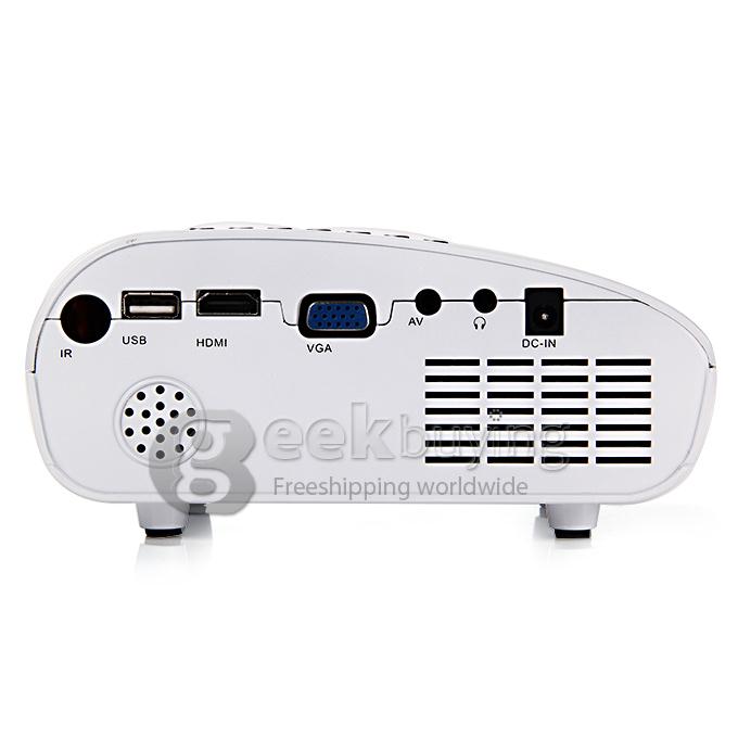 LZ-H60 High Definition 1080P 25W 60LM LCD Home LED Projector Support HDMI VGA USB - White