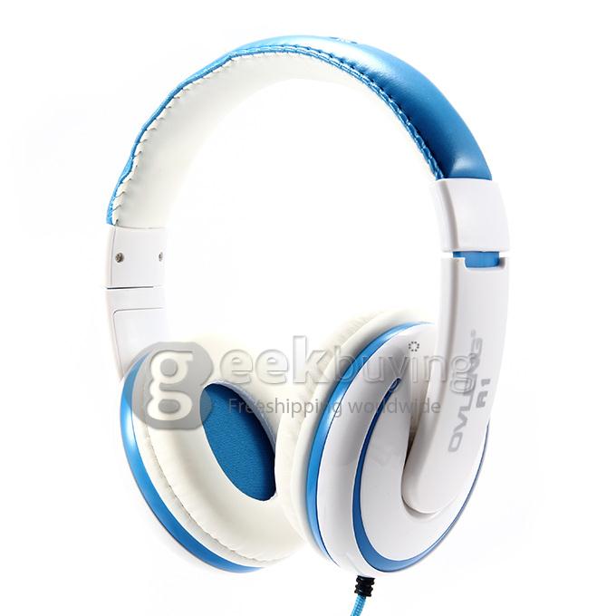OVLENG A1 3.5mm Super Bass Stereo Headphone Headset with Mic for Phone Tablet PC iPod iPhone iPad - Blue