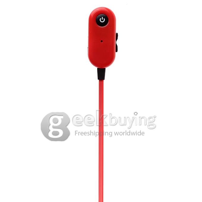 Wireless Bluetooth 3.0 Stereo Hands-Free Flat Cable Sporty Music In-Ear Earphone for iPhone6 Note4 LG HTC - Red