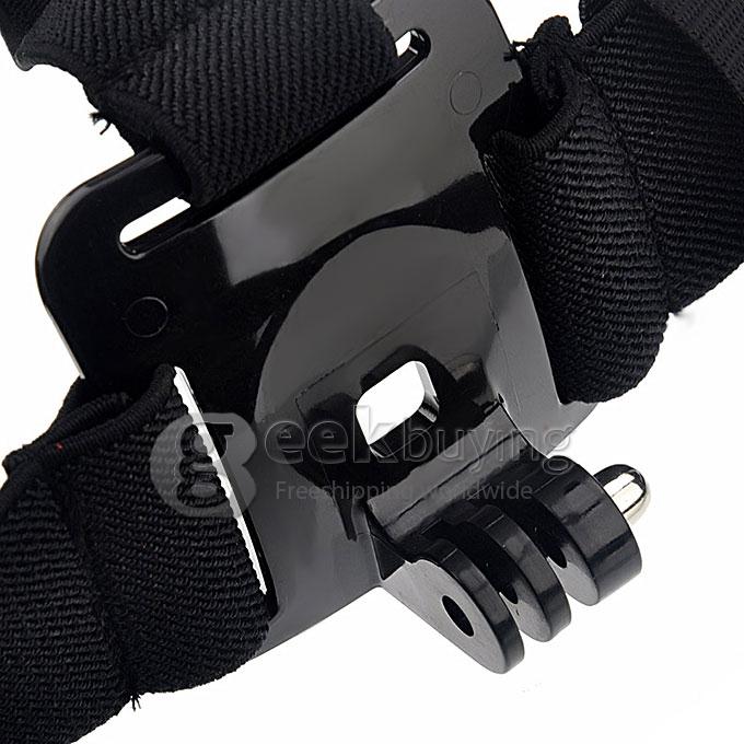 High Quality Head Belt Bike Headset Mount for GoPro HD Hero 2 / 3 / 4 / Tronsport SJ Series - Black