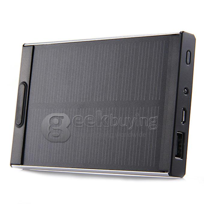 5000mAh 5V/2A Solar Charger Panel Power Bank External Battery for Cell Phone Mobile Device - Siver