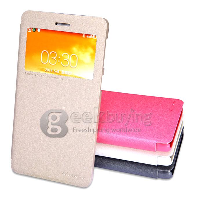 Nillkin Stars Series Polycarbonate Flip Stand Leather Case for Lenovo S850 - Black