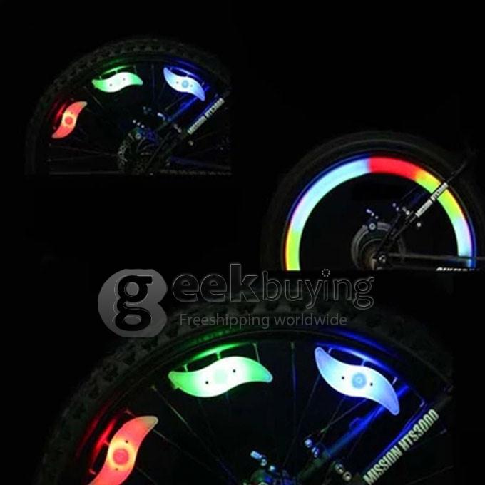 S-Shape Bicycle Steel Wire Light Wiilow Leaf Shaped Frog Lamp - RGB