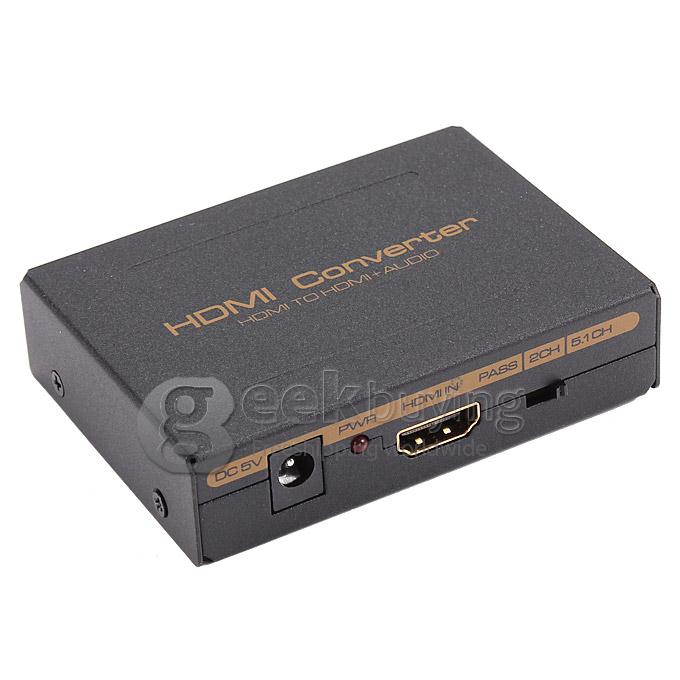 Full HD 1080P HDMI Input to HDMI SPDIF R/L Audio Decoder Output Converter Box Adapter Support 5.1/7.1 with Audio EDID