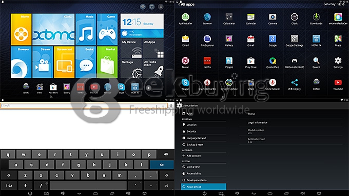 UGOOS UT3 Android 4.4 RK3288 Quad Core 1.8GHz Mini TV BOX HDMI HDD Player 2G/16G 2.4GHz/5GHz 802.11AC WiFi H.265 Bluetooth 100M/1000M Ethernet HDMI IN/OUT DLNA - Blue
