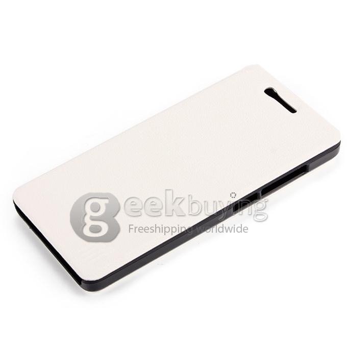 High Quality Protective Cover Flip Stand Leather Case for Xiaomi Mi4 M4 - White