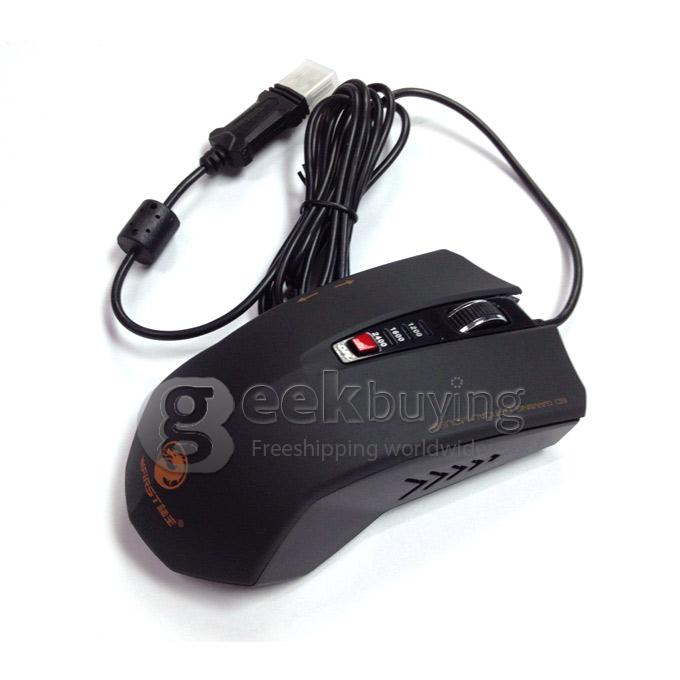 WFIRST DENON X6000-M Wired USB 2400DPI Gaming Mouse 6D Optical Mouse DPI Changeable with Backlit for DOTA LOL - Black
