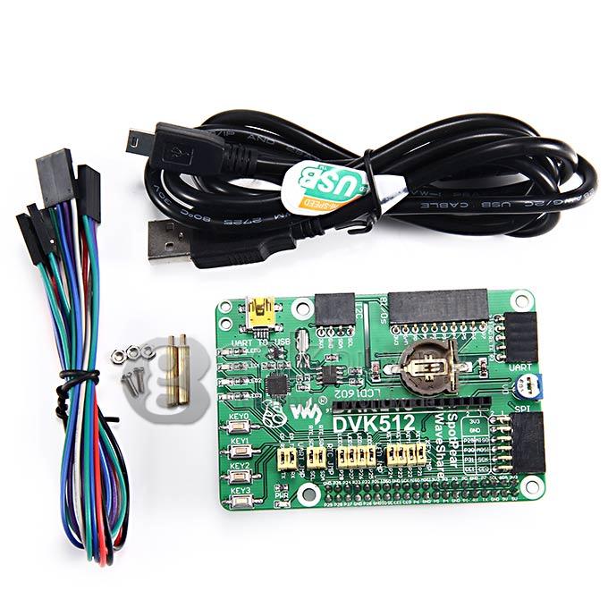 Raspberry Pi RPi Model B+ Expansion Evaluation DVK512 Board with UART 8I/Os SPI I2C LCD USB Various Interface