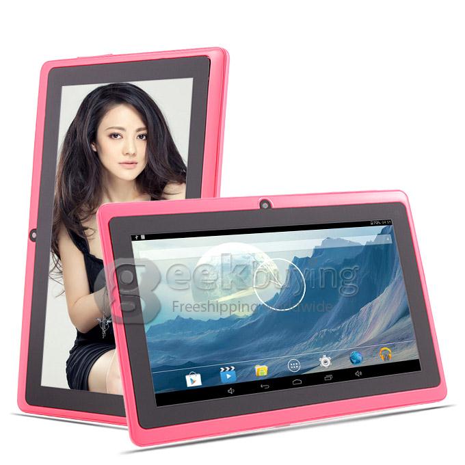 Q89 Allwinner A23 7 Inch Tablet PC Android 4.4 OS 4GB ROM Dual Cameras with Flash Big Horn - Pink