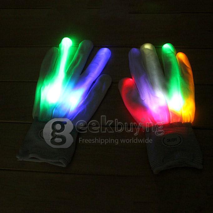 LED Flashing Light Gloves Colorful 6 Modes fit for Halloween & Christmas