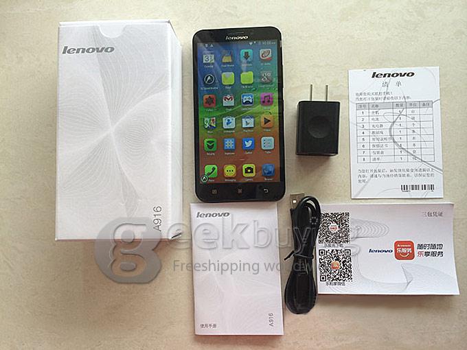 Lenovo A916 1280*720 MTK6592 Octa Core 1.4GHz 5.5inch SmartPhone Android 4.4 1GB RAM 8GB ROM HD 13.0MP 4G OGS - Black