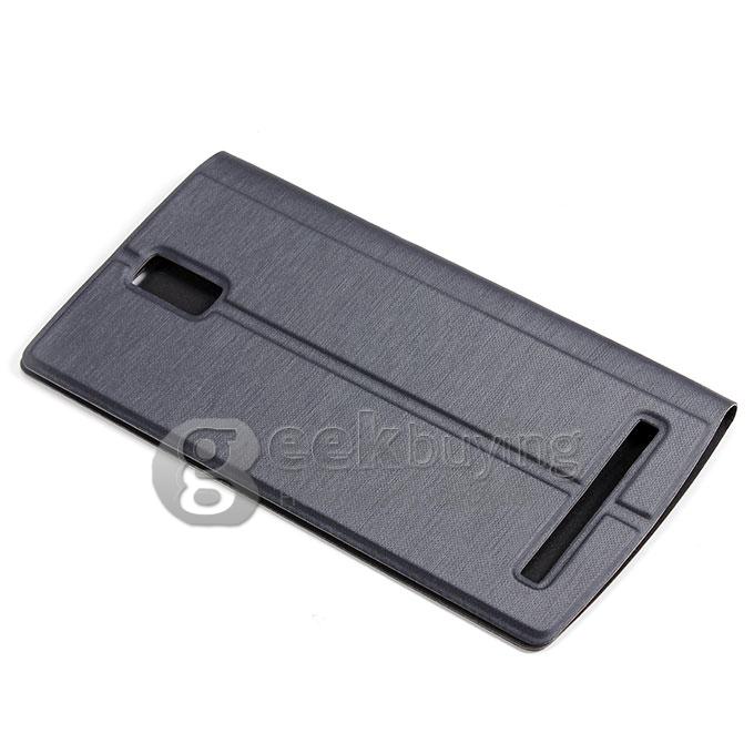 New View Style Protective PU Leather Hard Case Cover Shell for MIJUE M580 - Black