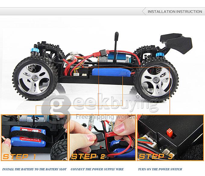 WLtoys A959 4CH Trucks High Speed Electric Remote Control Car Stunt Off-road Monster Truck Super Power Ready - Red