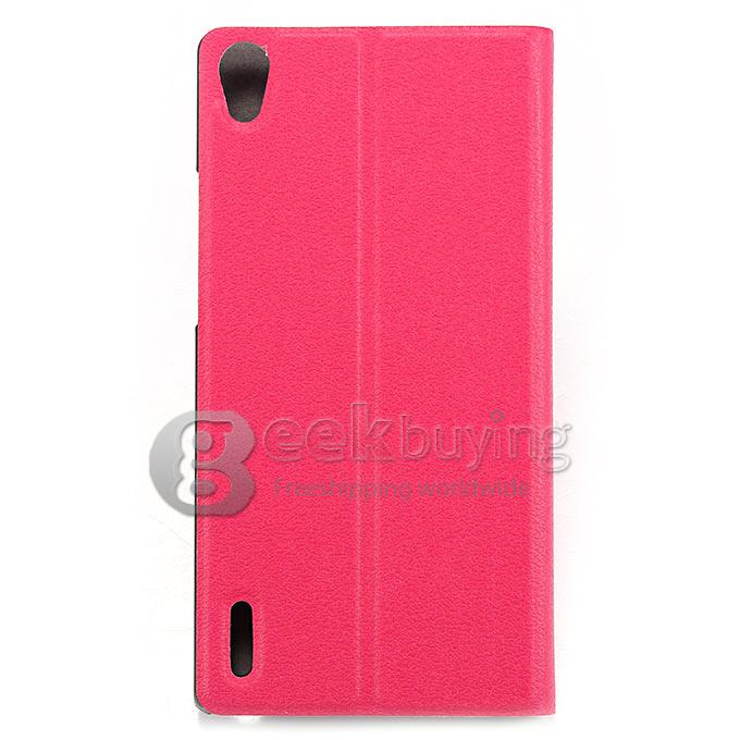 Brand New Protecive Cover Flip Stand Leather Case for HUAWEI Ascend P7 - Pink