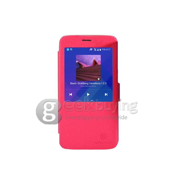 Nillkin Fresh Series PolyCarbonate Flip Stand Leather Case for HUAWEI C199 - Red